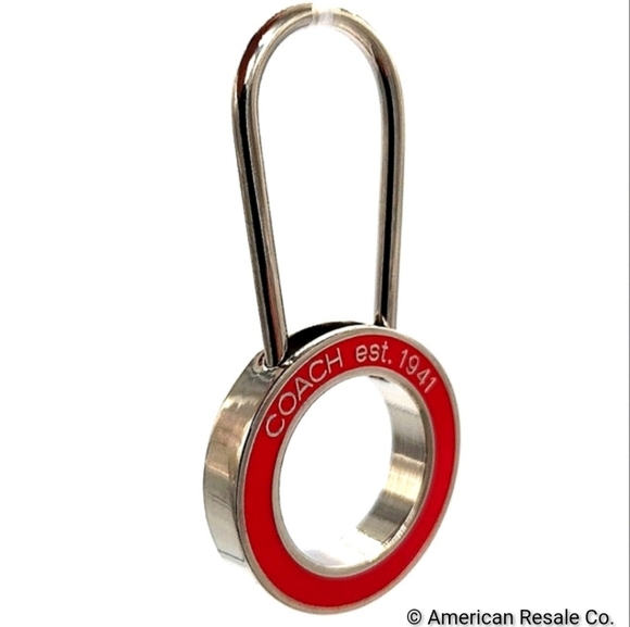 COACH Vintage Red Enamel Pinch Lock Keychain FOB or Purse Charm #7379 - Picture 1 of 6